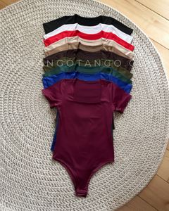 Body con Mangas Cuello Cuadrado