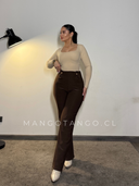 Pantalón Punto Forrado Wide Leg