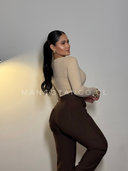 Pantalón Punto Forrado Wide Leg