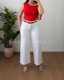 Jeans Wide Leg Blanco
