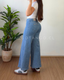 JEANS WIDE LEG CELESTE LINEA
