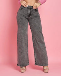 Jeans Grisáceo Brillos Sutiles